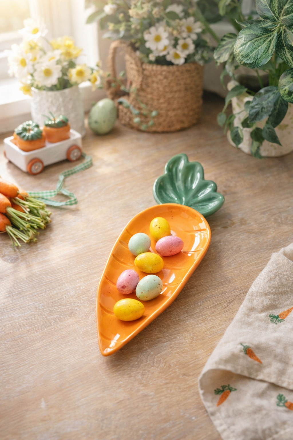 PLATO PARA SERVIR EN FORMA DE ZANAHORIA