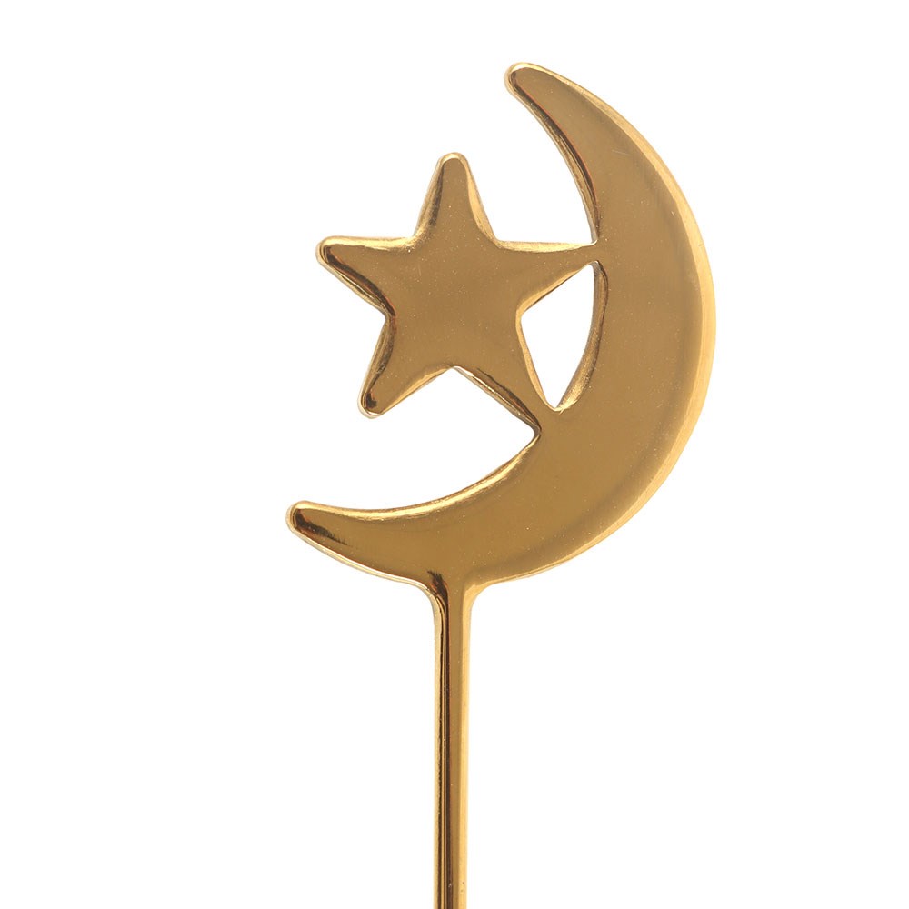 Set 4 Cucharitas Doradas Luna y Estrella - Cucharillas Té Celestiales