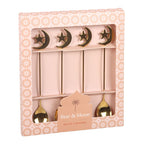 Set 4 Cucharitas Doradas Luna y Estrella - Cucharillas Té Celestiales