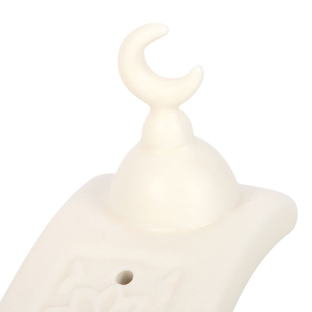 Atrapacenizas Incienso Luna Creciente Geométrica - Portaincienso Cerámica Minimalista