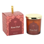 Vela Aromática Rosa y Oud Noches Árabes - Vela Vidrio 52h Lujo Absoluto