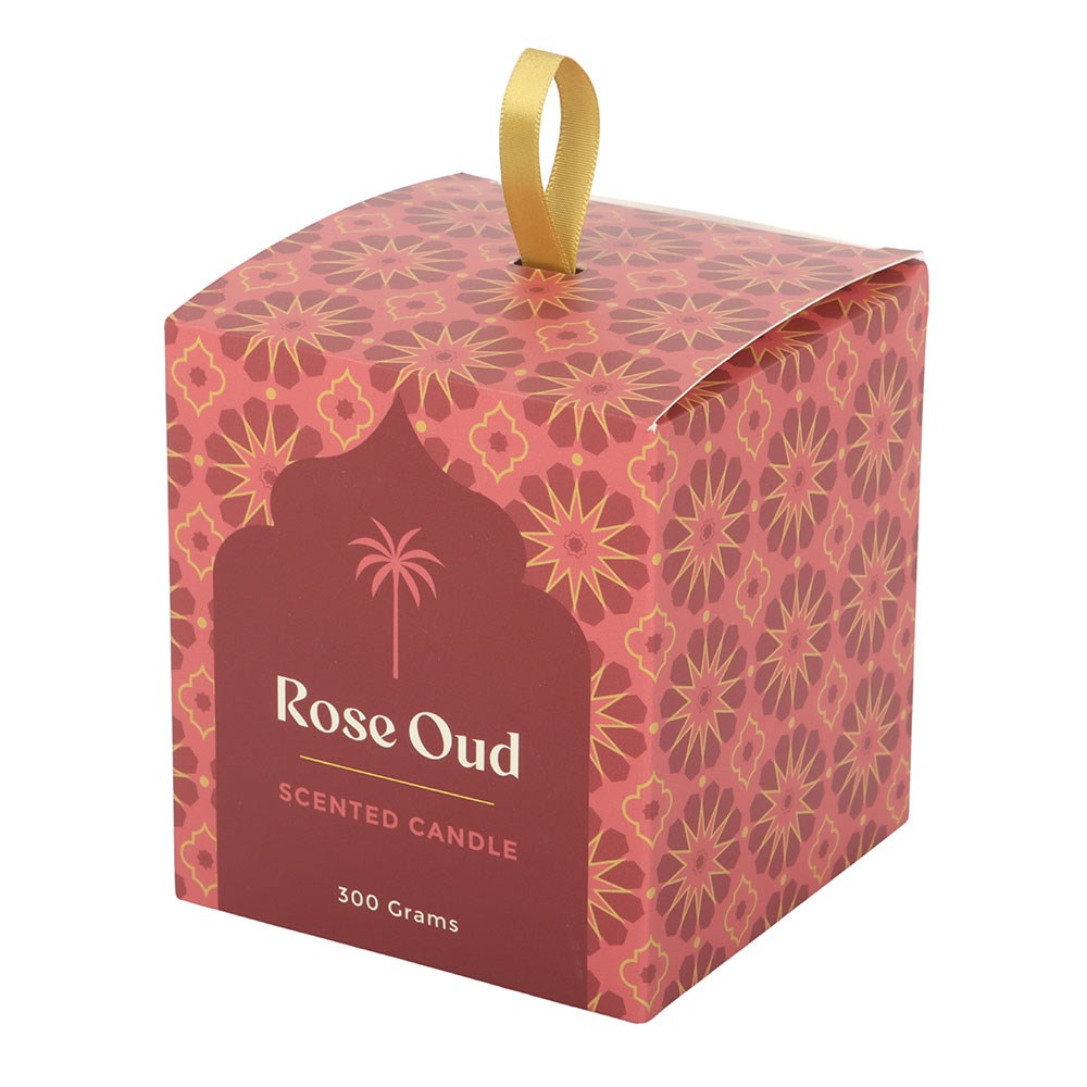 Vela Aromática Rosa y Oud Noches Árabes - Vela Vidrio 52h Lujo Absoluto
