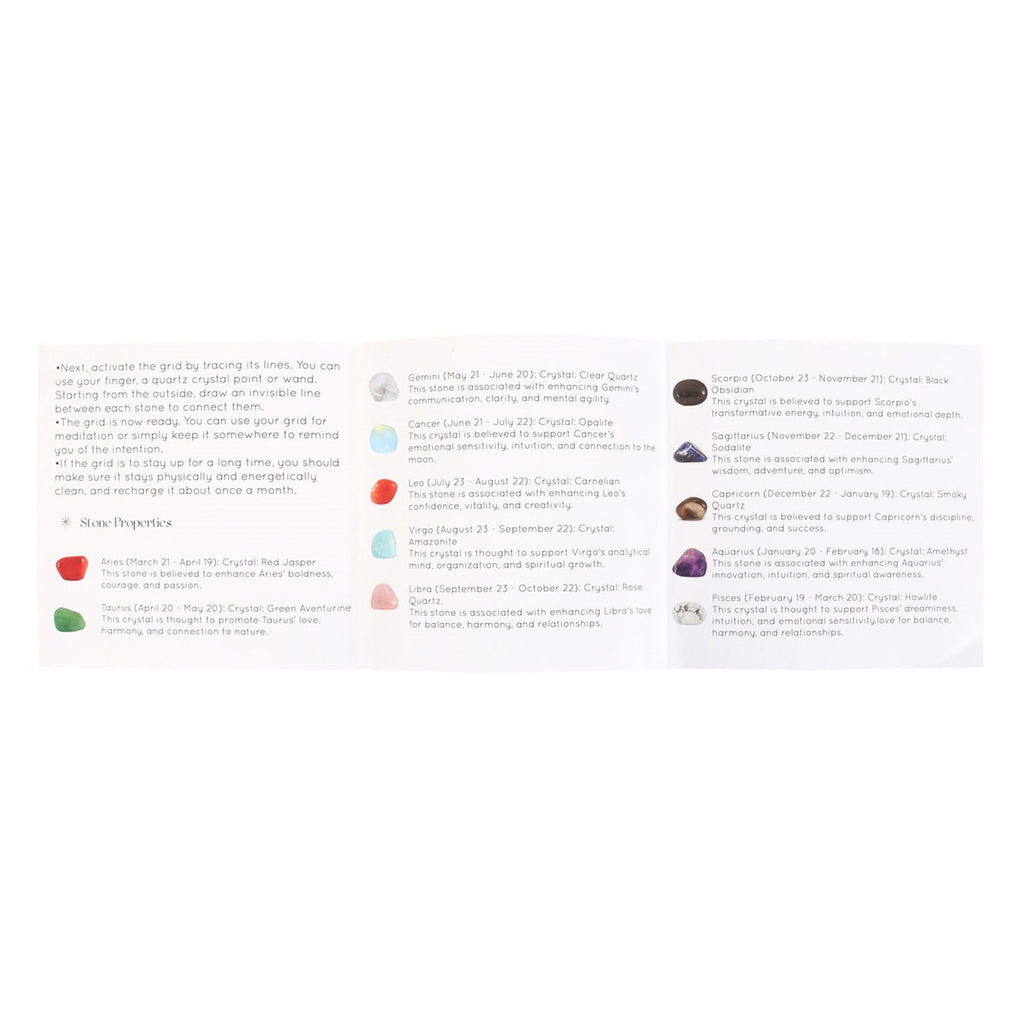 Cuadrícula Cristal Astrología Rueda Zodiacal - Rejilla Energética 12 Signos