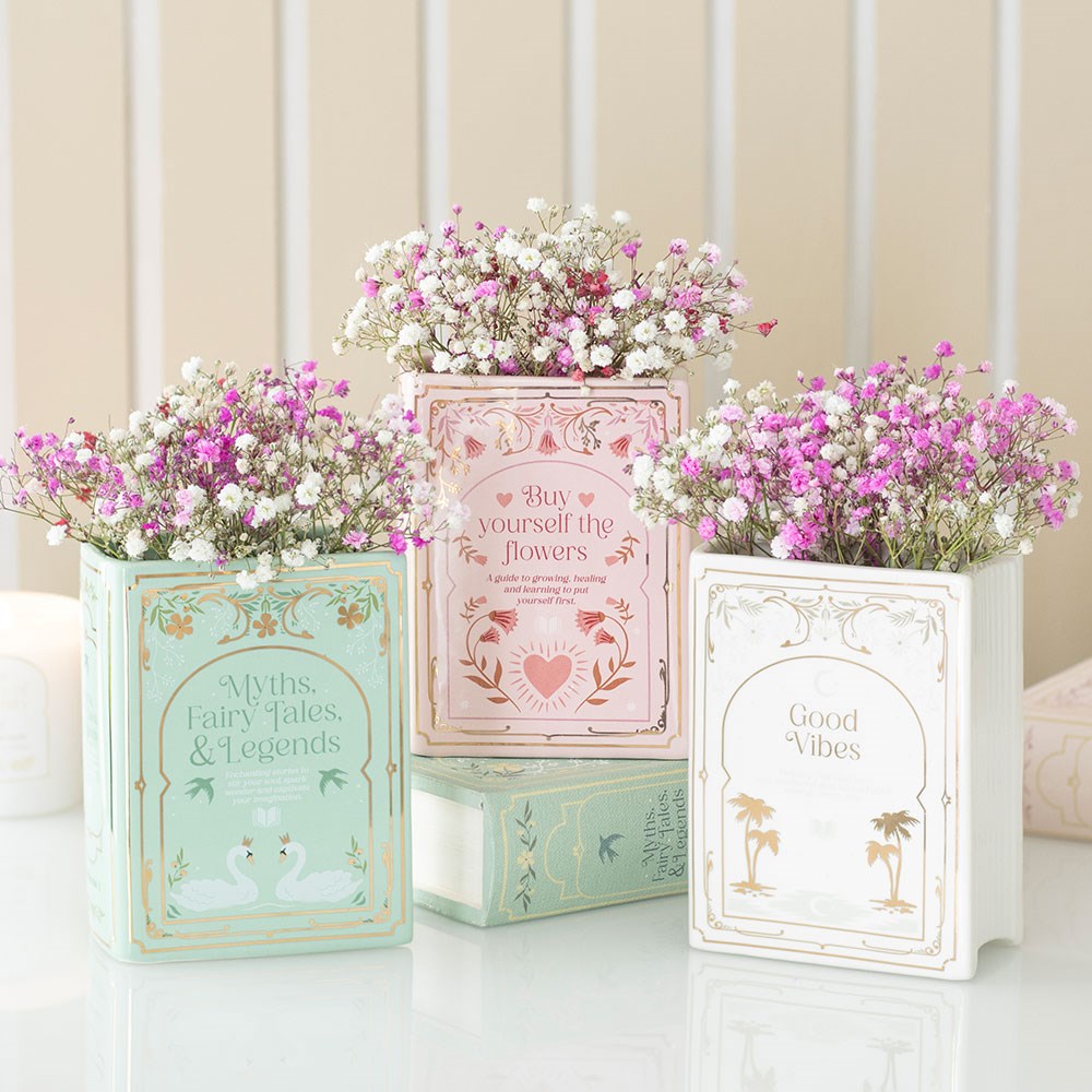 Jarrón en Forma de Libro Verde - Florero Cerámico Decorativo 600ml Book Lovers