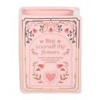 Jarrón en Forma de Libro Rosa - Florero Cerámico Decorativo 600ml Book Lovers