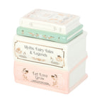 Quemador de Aceite Esencial Diseño Pila de Libros - Difusor Cerámico Decorativo