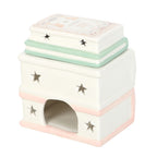 Quemador de Aceite Esencial Diseño Pila de Libros - Difusor Cerámico Decorativo