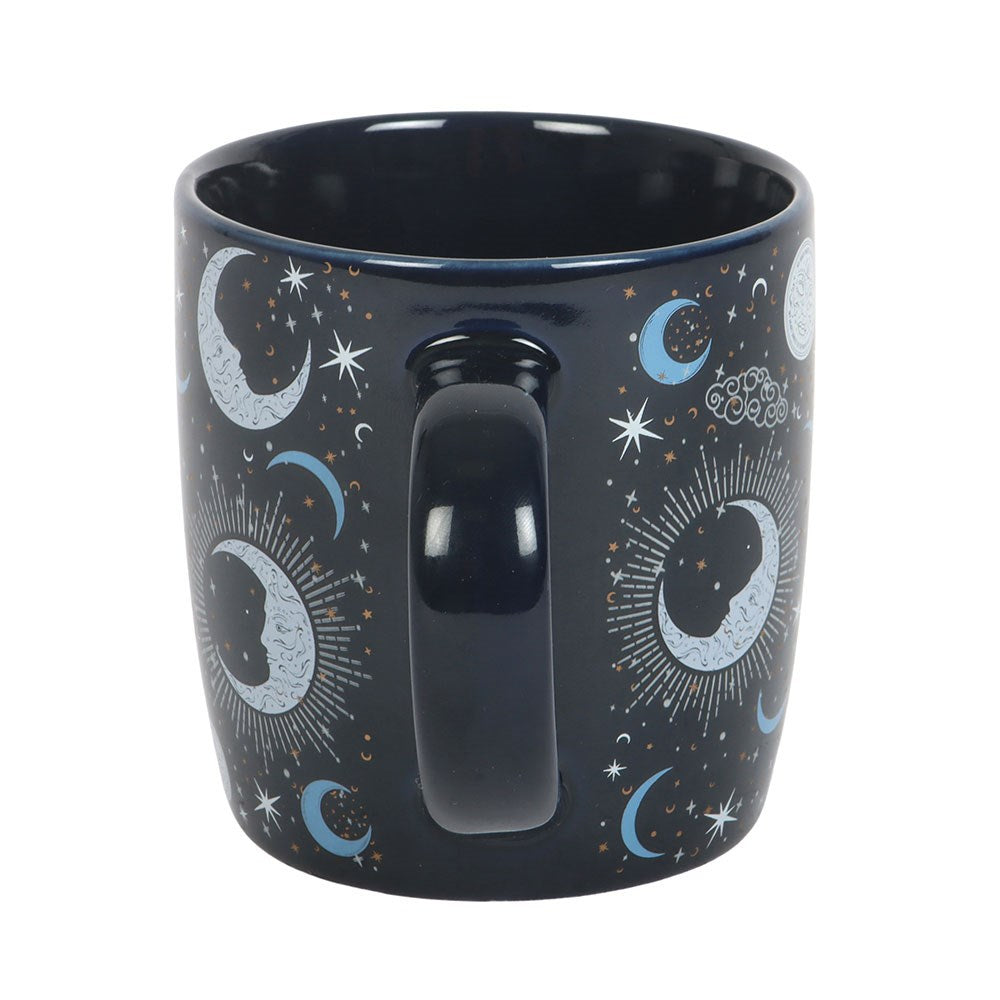 Taza Luna Azul 500ml - Taza Grande Fases Lunares Cerámica