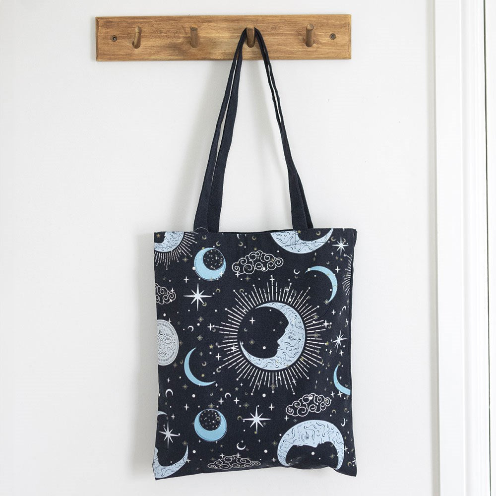 Bolsa Tote Blue Moon Luna Azul - Bolsa Reutilizable Celestial Espiritual