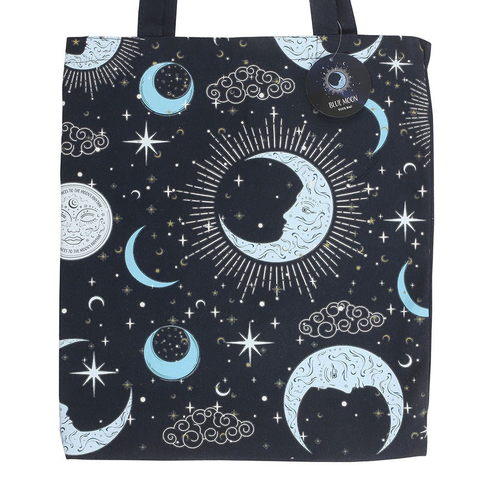Bolsa Tote Blue Moon Luna Azul - Bolsa Reutilizable Celestial Espiritual