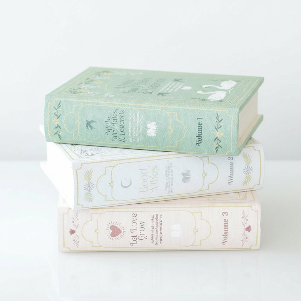 Caja Decorativa Libro Blanco con Detalles Dorados - Organizador Elegante