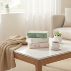 Caja Decorativa Libro Blanco con Detalles Dorados - Organizador Elegante