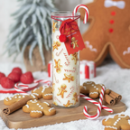 Vela Tubo Pan Jengibre 70h Bastón Caramelo - Vela Navidad Reutilizable Florero