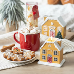 Vela Tubo Pan Jengibre 70h Bastón Caramelo - Vela Navidad Reutilizable Florero