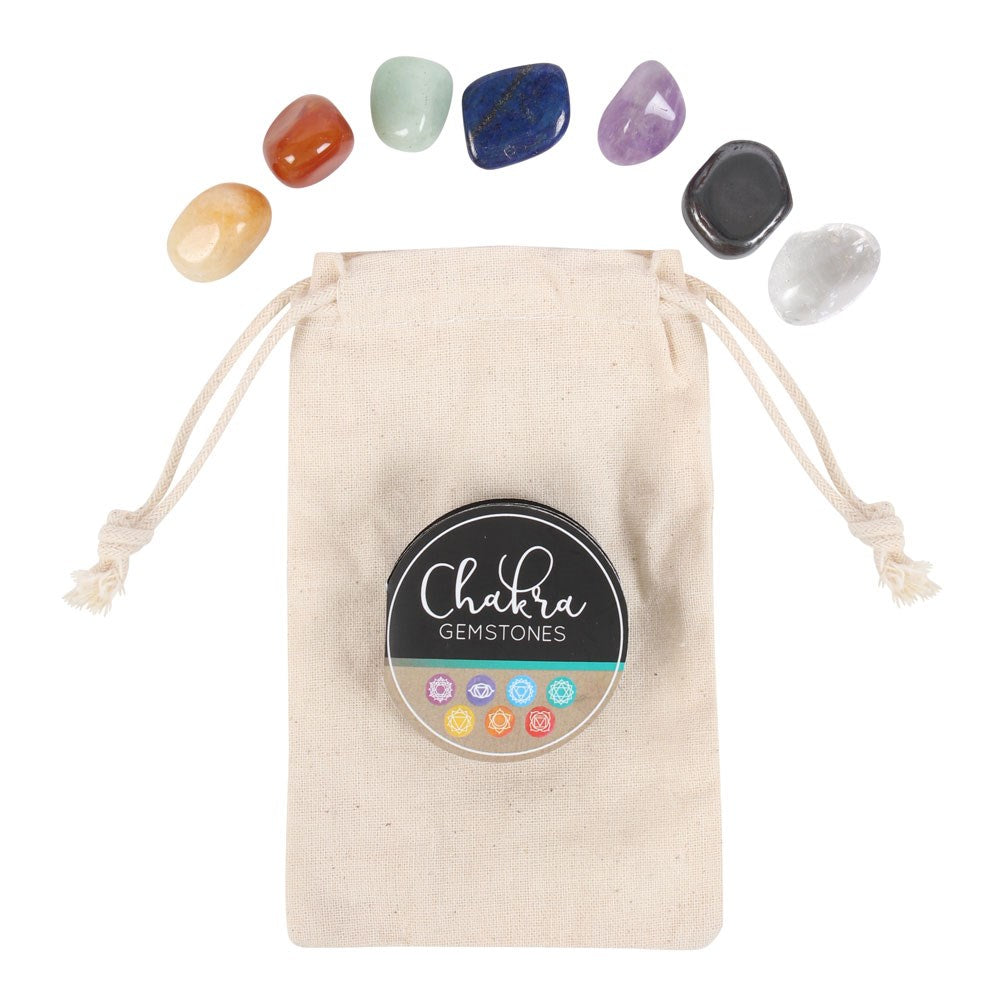 Set de 7 Cristales de Chakras con Caja Flor de la Vida - Kit Completo de Sanación Energética