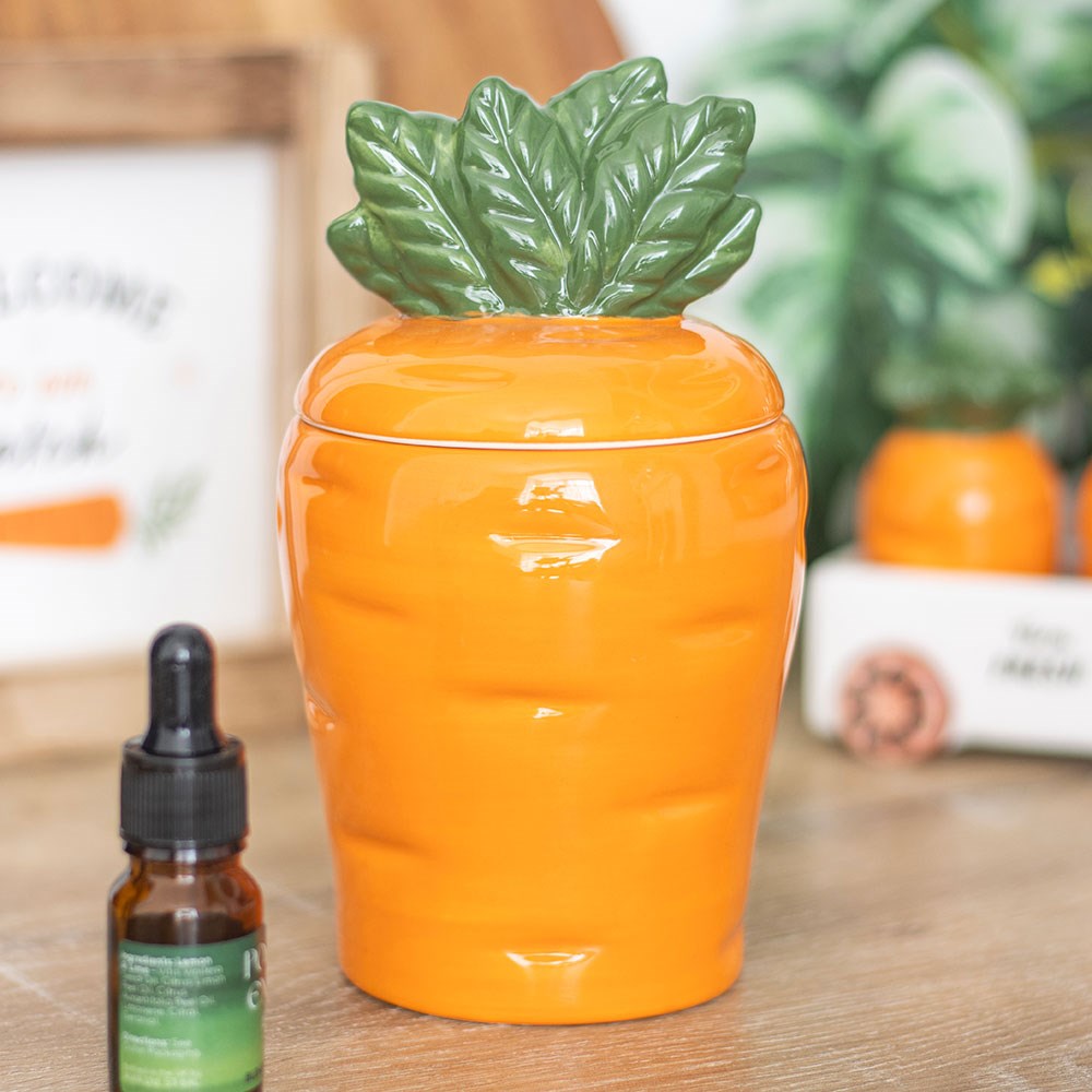 QUEMADOR DE ACEITE EN FORMA DE ZANAHORIA Y CALENTADOR DE CERA