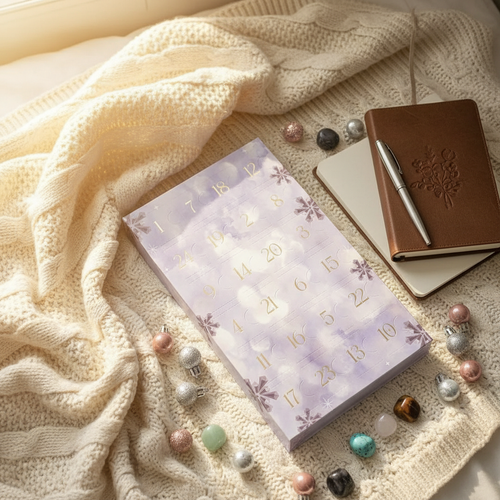 Calendario de Adviento con 24 Cristales Naturales - Piedras Preciosas para Sanación y Bienestar