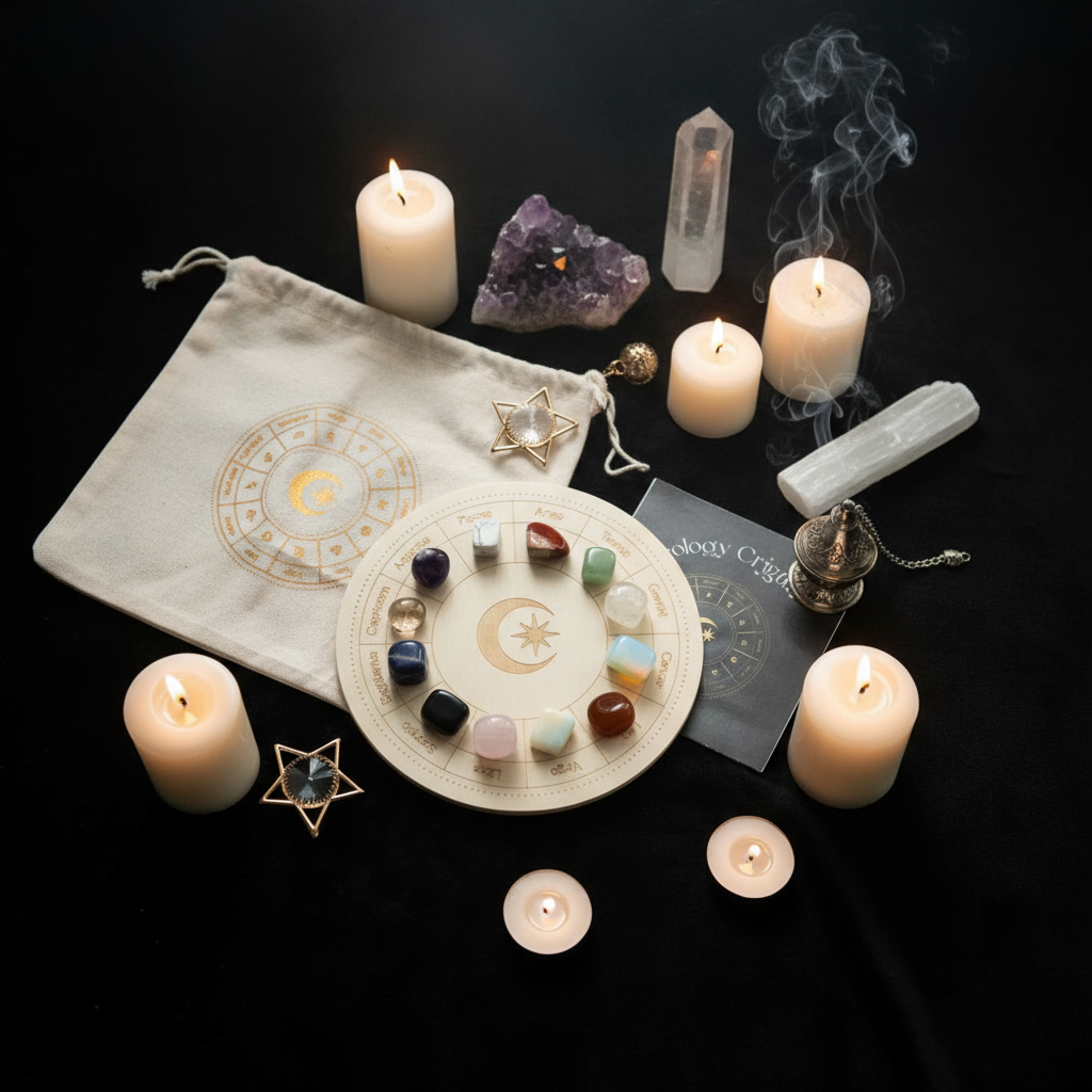 Cuadrícula Cristal Astrología Rueda Zodiacal - Rejilla Energética 12 Signos