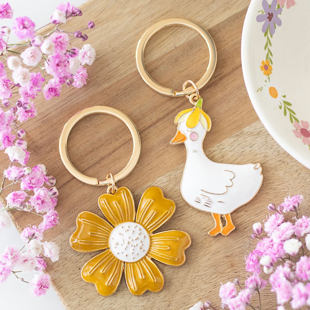 YELLOW DAISY KEYCHAIN