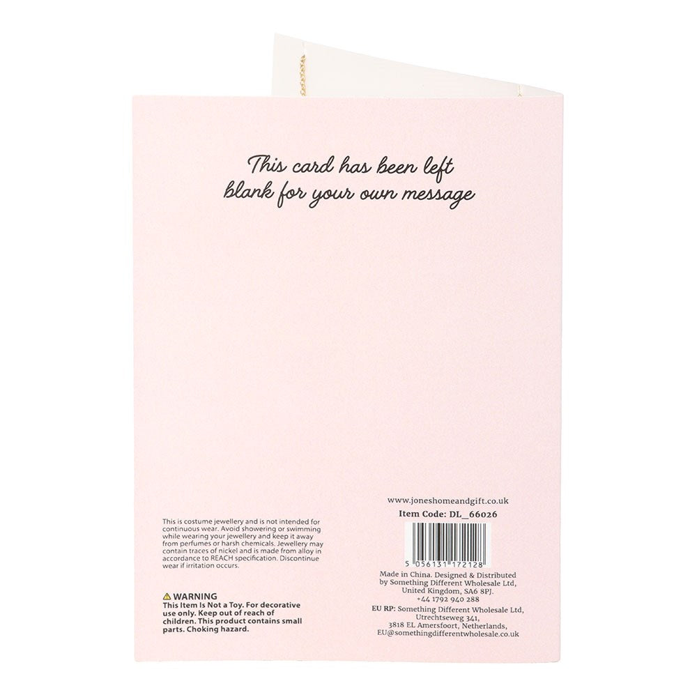 COLLAR DE MEDALLÓN DE CARTA DE AMOR EN TARJETA DE FELICITACIÓN