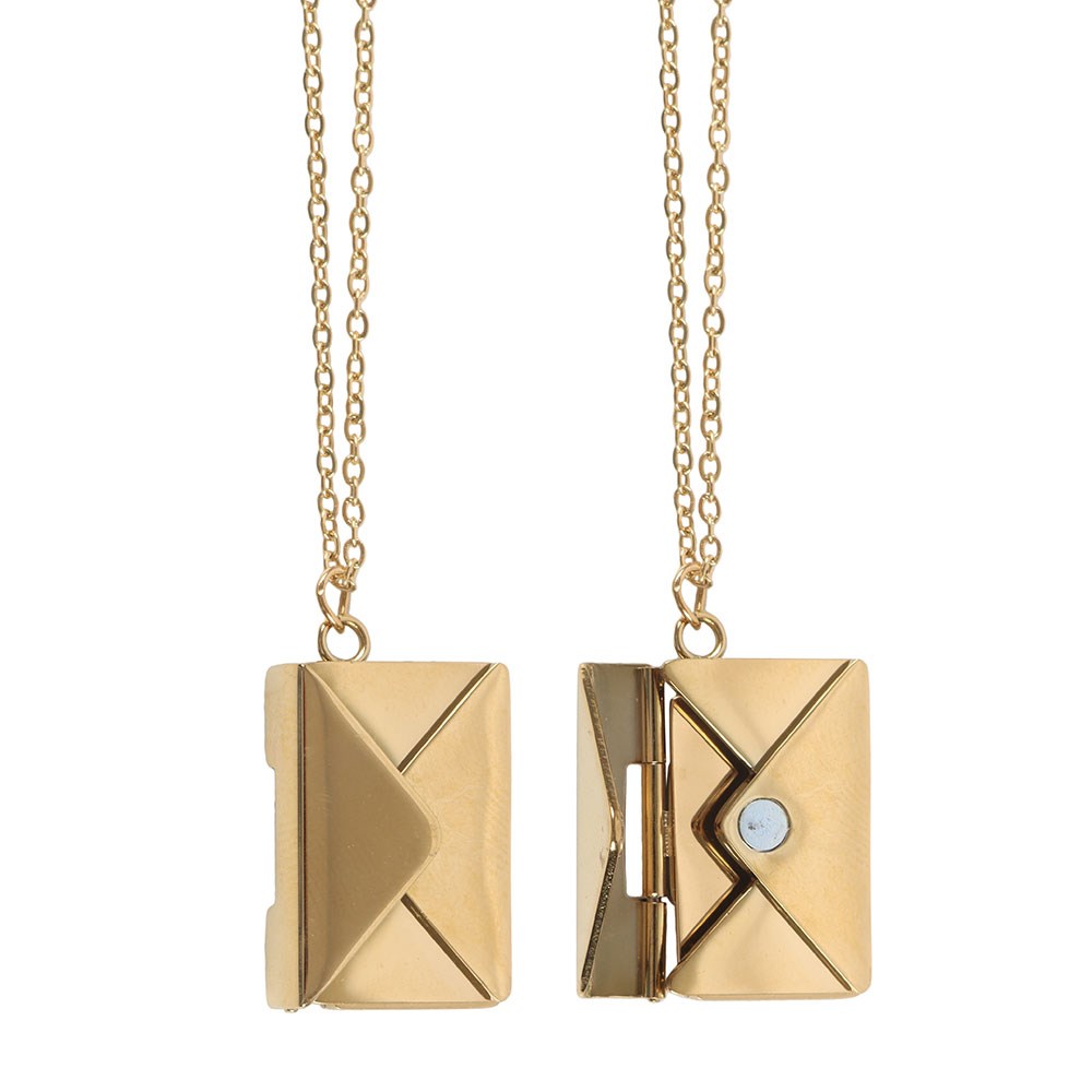 Collar Medallón "Carta de Amor" - Mensaje Secreto Tarjeta San Valentín