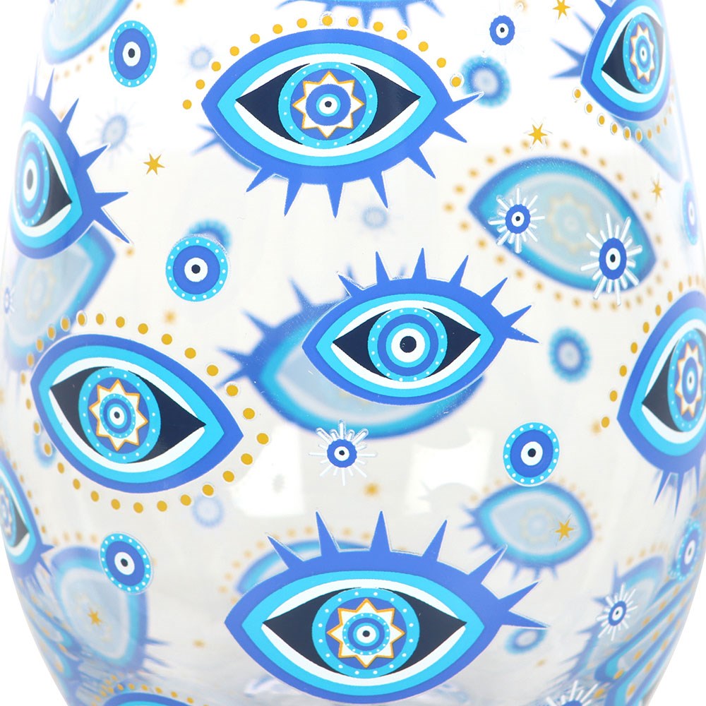 Vaso Sin Tallo "Ojo que Todo lo Ve" 500ml - Azul y Dorado Celestial
