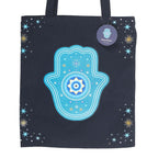 Bolso de Mano "Mano de Hamsa" Azul Oscuro - Estrellas Protección Portátil