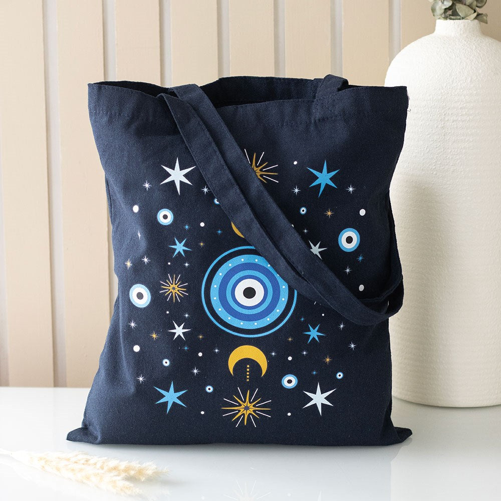 Bolso de Mano "Ojo que Todo lo Ve" Azul Oscuro - Lunas y Estrellas Celestiales