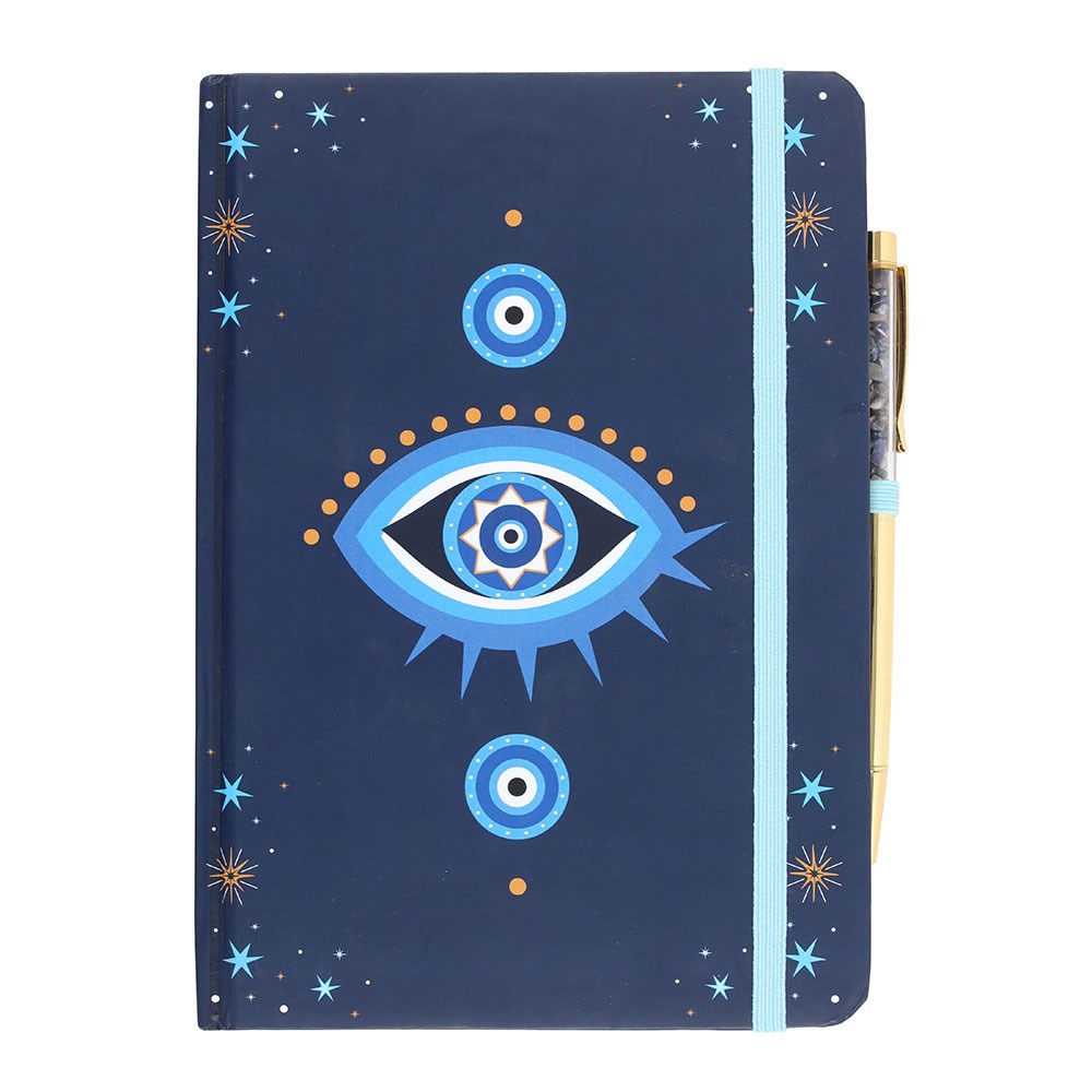 Cuaderno A5 "Ojo que Todo lo Ve" 200 Páginas + Bolígrafo Cristal Dorado