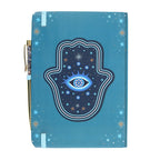 Cuaderno A5 "Mano de Hamsa" Turquesa 200 Páginas + Bolígrafo Cristal Dorado