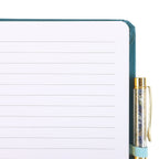 Cuaderno A5 "Mano de Hamsa" Turquesa 200 Páginas + Bolígrafo Cristal Dorado