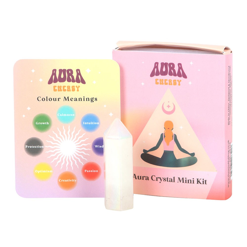 Mini Kit de Cristal "Lectura de Aura" - Punta Pulida + Guía Colorida