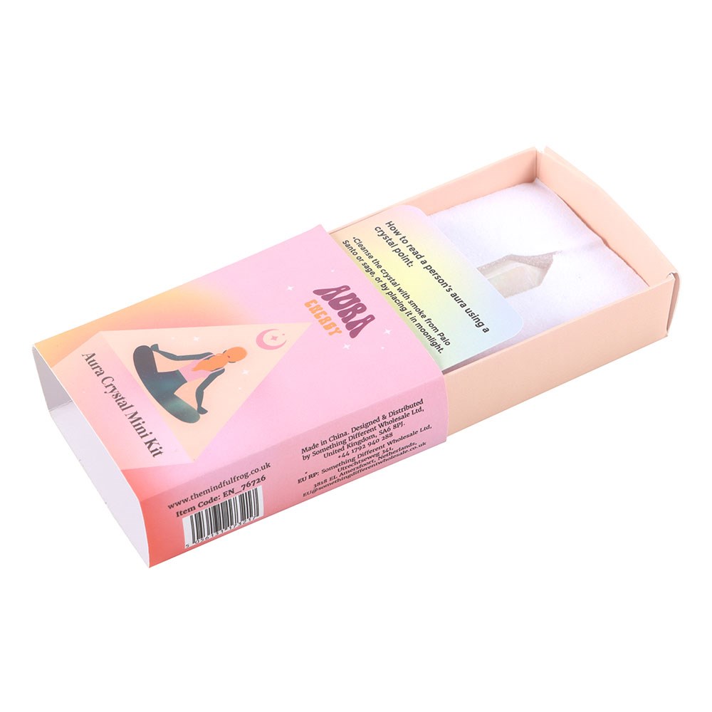 Mini Kit de Cristal "Lectura de Aura" - Punta Pulida + Guía Colorida