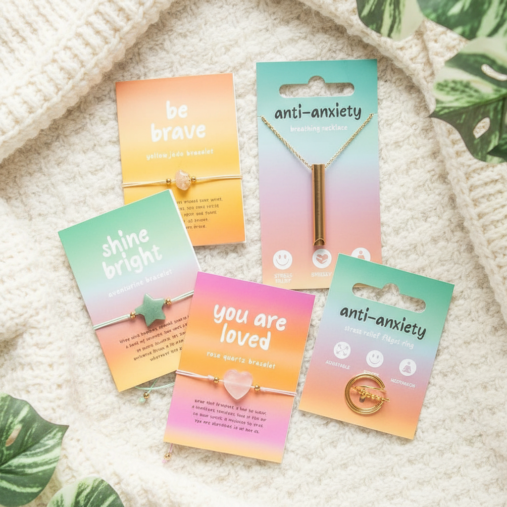 ERES AMADO PULSERA DE CORAZÓN DE CRISTAL DE CUARZO ROSA