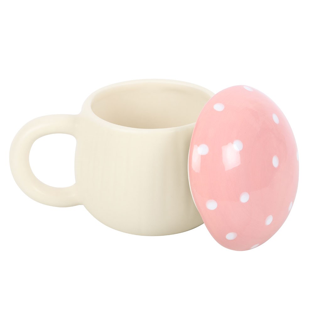 Taza Seta Rosa en Forma de Champiñón - Taza Cerámica 350ml Estilo Bosque