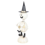 Hombre Calabaza Blanco Fantasmal Sombrero Bruja Halloween - Decoración Metal Brazos Alambre
