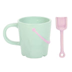 Taza Cubo Playa 350ml con Cuchara Pala - Set Taza Divertida Pastel Pier