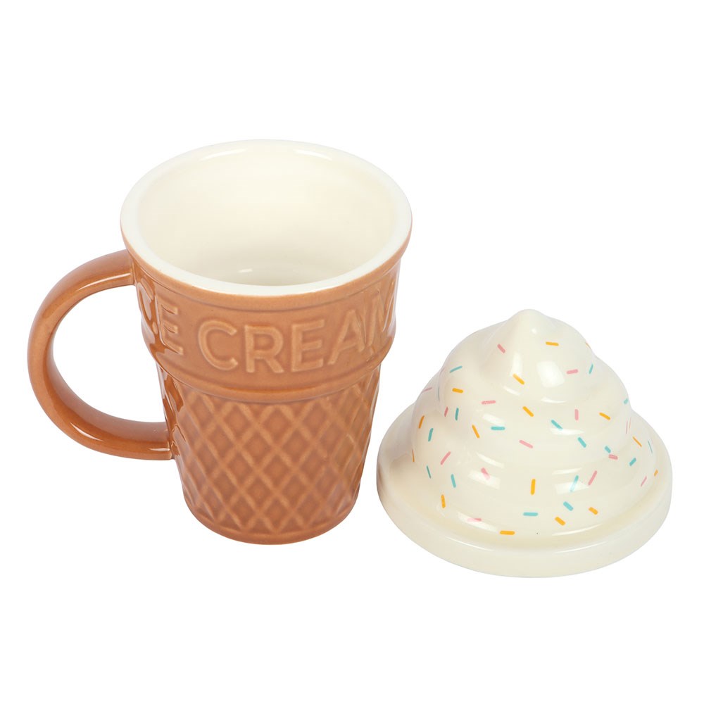 Taza Helado 500ml Tapa Swirl - Taza Café Divertida Microondas Pastel Pier