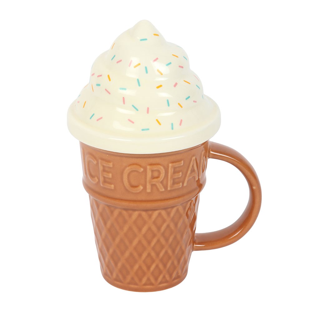 Taza Helado 500ml Tapa Swirl - Taza Café Divertida Microondas Pastel Pier