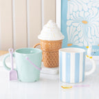 Taza Helado 500ml Tapa Swirl - Taza Café Divertida Microondas Pastel Pier