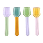 Set 4 Cucharas Postre Vidrio Colores Pastel - Cucharillas Helado Retro
