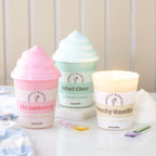 Vela Helado Fresa 42h Pastel Pier - Vela Tapa Swirl Rosa Retro