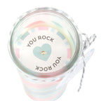 Vela Candy Bubblegum Retro 55h - Vela Rayas Aroma Chicle You Rock