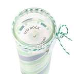 Vela Aromática Rayas Caramelo Verde Menta - Vela Tubo 55h "You Rock"