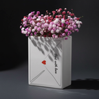 Jarrón Decorativo "Flores y Carta de Amor" - Regalo Romántico con Mensaje