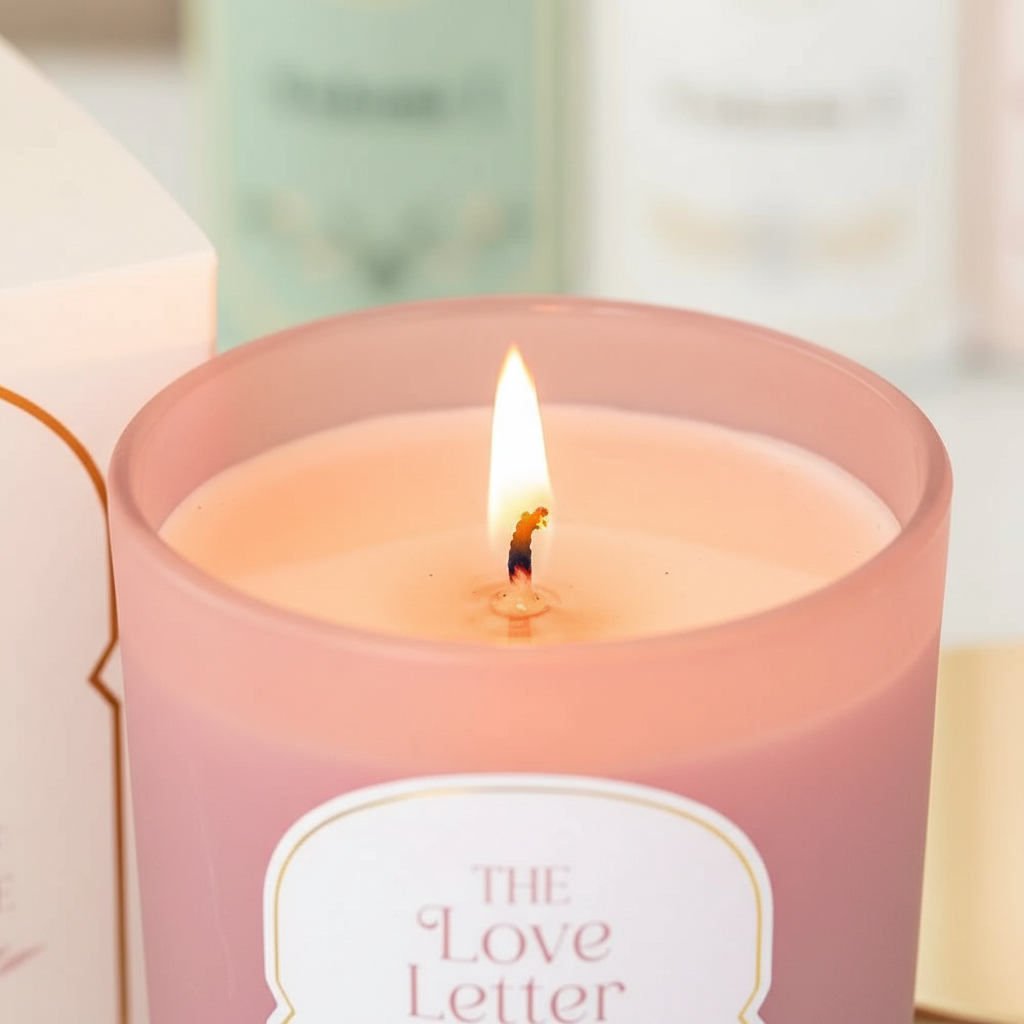 LA VELA DE ALMIZCLE DE ROSA Y VAINILLA DE CARTA DE AMOR