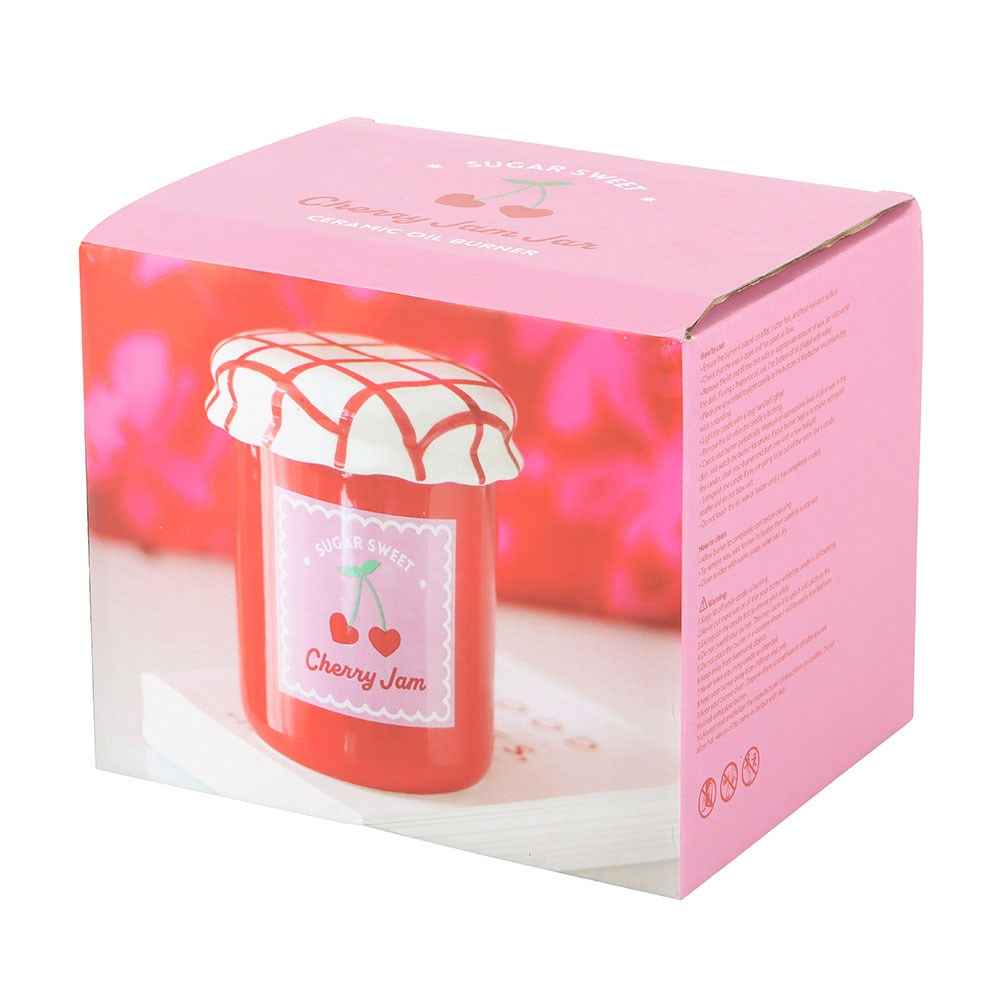 QUEMADOR DE ACEITE DE TARRO DE MERMELADA DE CEREZA Y CALENTADOR DE CERA