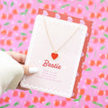 BESTIE ENAMEL HEART NECKLACE GREETING CARD