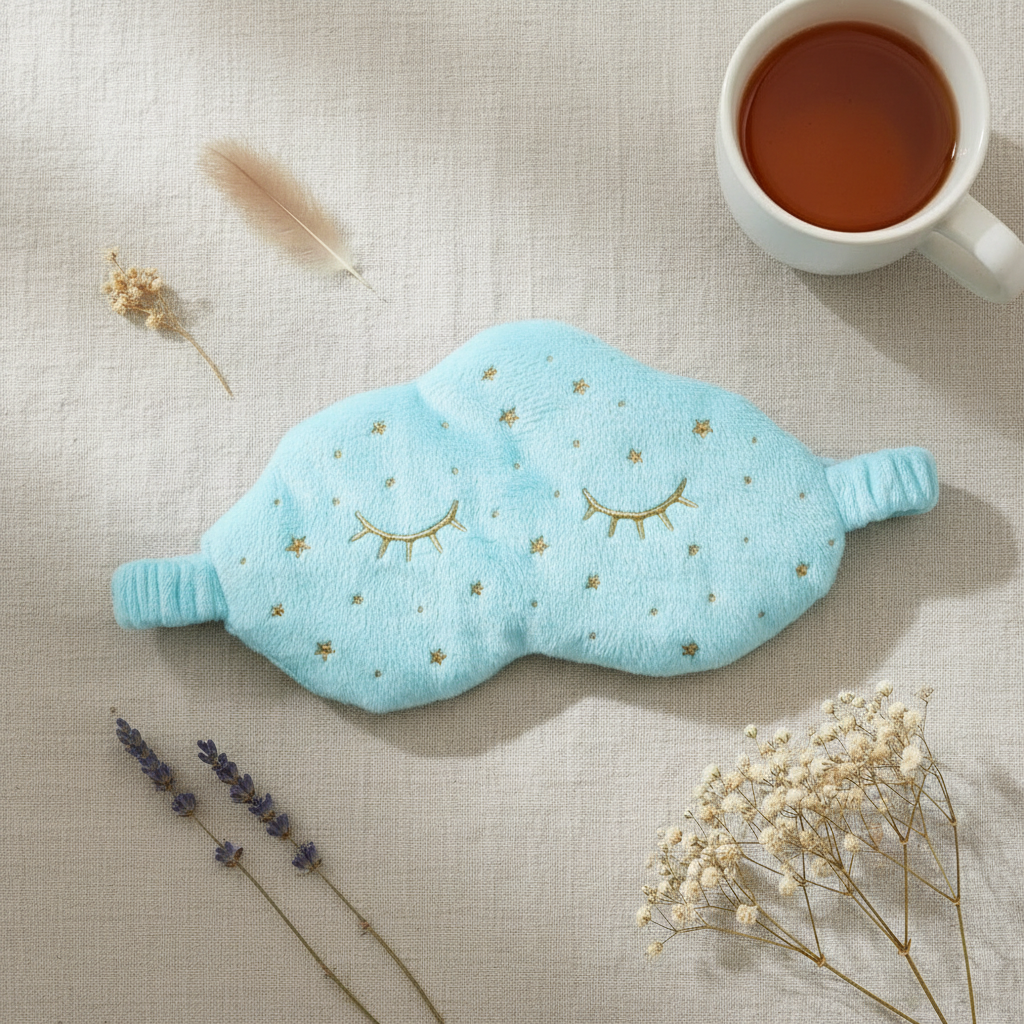 Máscara para Dormir en Forma de Nube con Pestañas - Antifaz Suave y Esponjoso