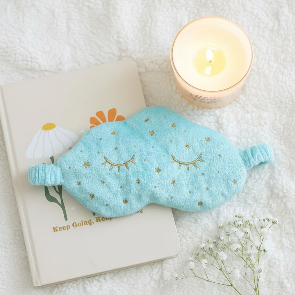 Máscara para Dormir en Forma de Nube con Pestañas - Antifaz Suave y Esponjoso